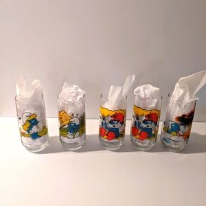 Smurf vintage drinking glasses